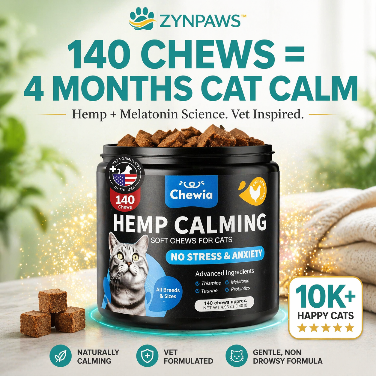 Zynpaws™ Hemp Calming Chews by Chewia
